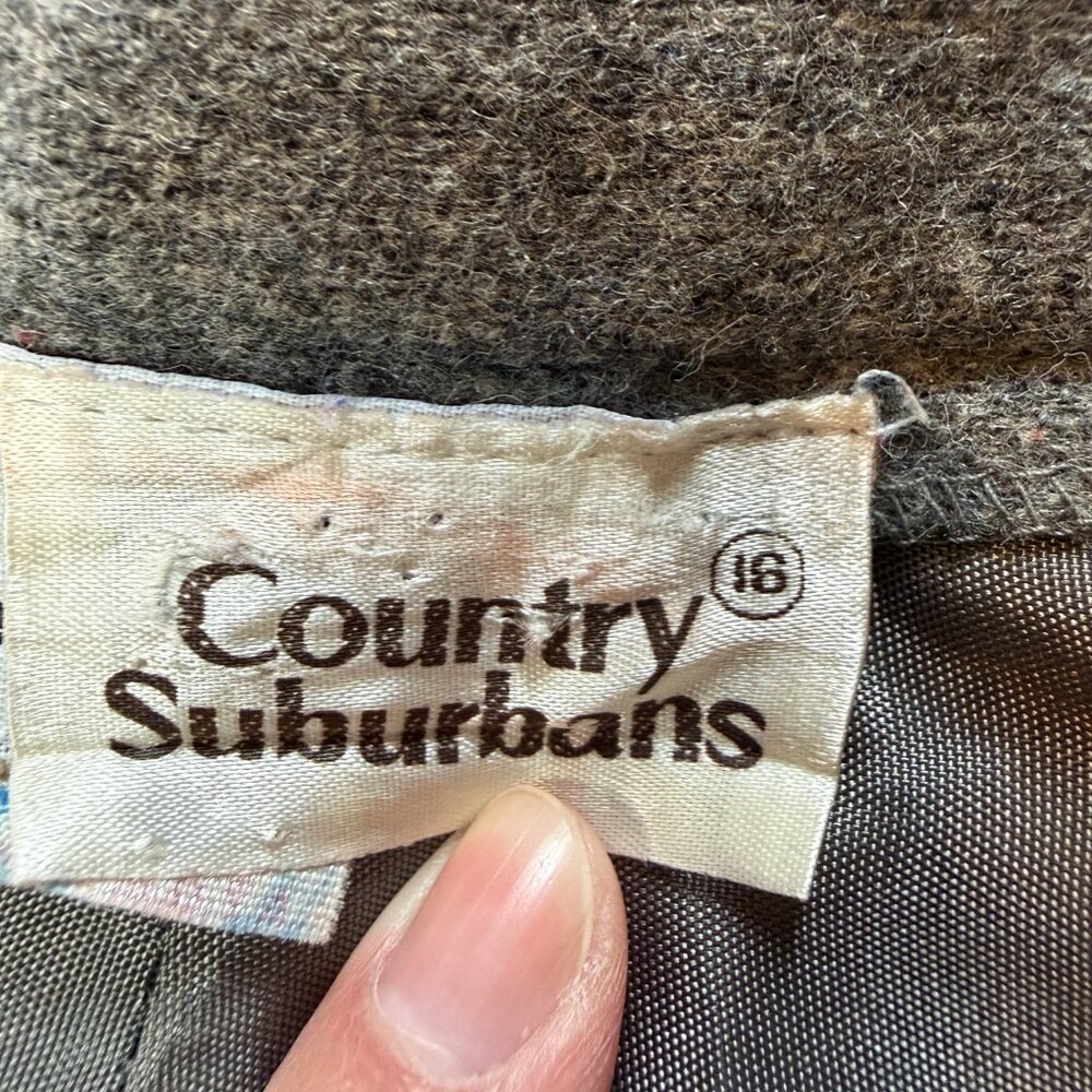 Vintage 100%‎ Pure Wool Country Suburbans Grey Dress Pants Size 16 - Picture 3 of 14
